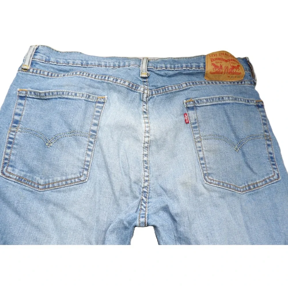 Levis 513 Slim Straight Jeans Men W36 L36 Light Wash Blue Denim Stretch Cotton